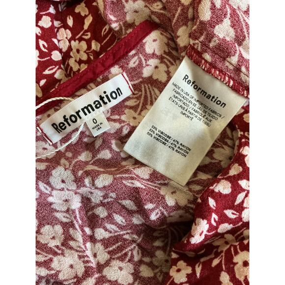 Reformation 'Rilynn' Red Viscose Dress Size 0 - Picture 3 of 3